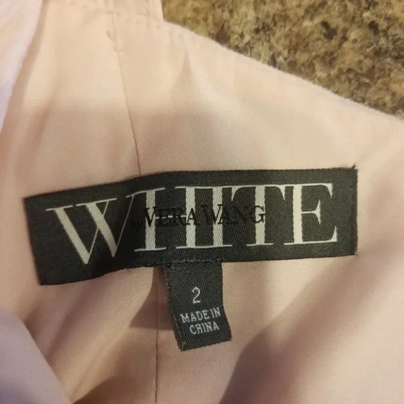 White By Vera Wang Blush Pink Ruffle Maxi  Bridesmaids Dress 2 - Picture 14 of 15